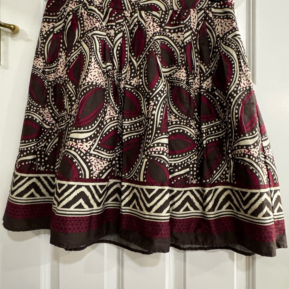 St. John's Bay A-Line Skirt - Black and Pink Pattern